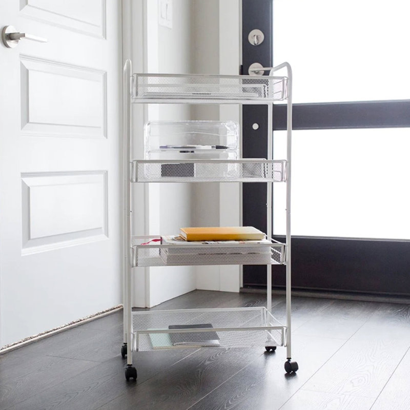 Better Houseware 4-Shelf Wheeled Metal Trolley (White)