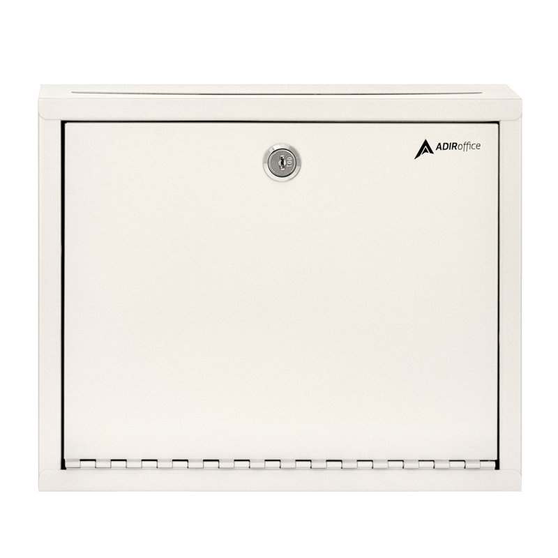 Secure Drop Box Wall Mounted Mailbox with Key Lock, White