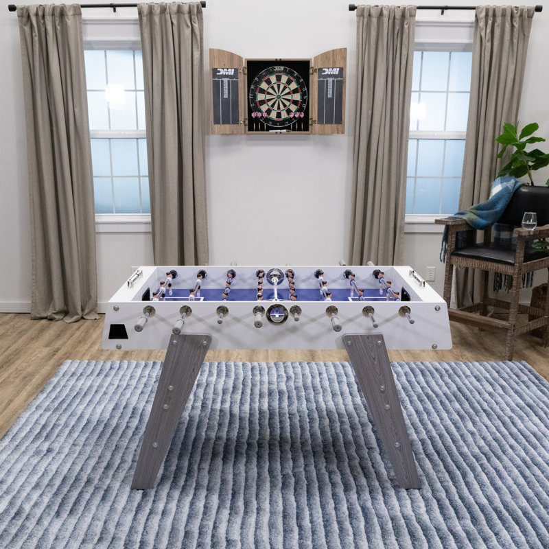 Manhattan 54'' White and Gray Foosball Table with Chrome Accents