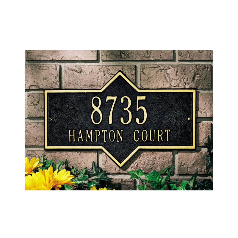Plaque d'adresse murale Hampton sur 2 lignes, Cuivre antique, Oui
