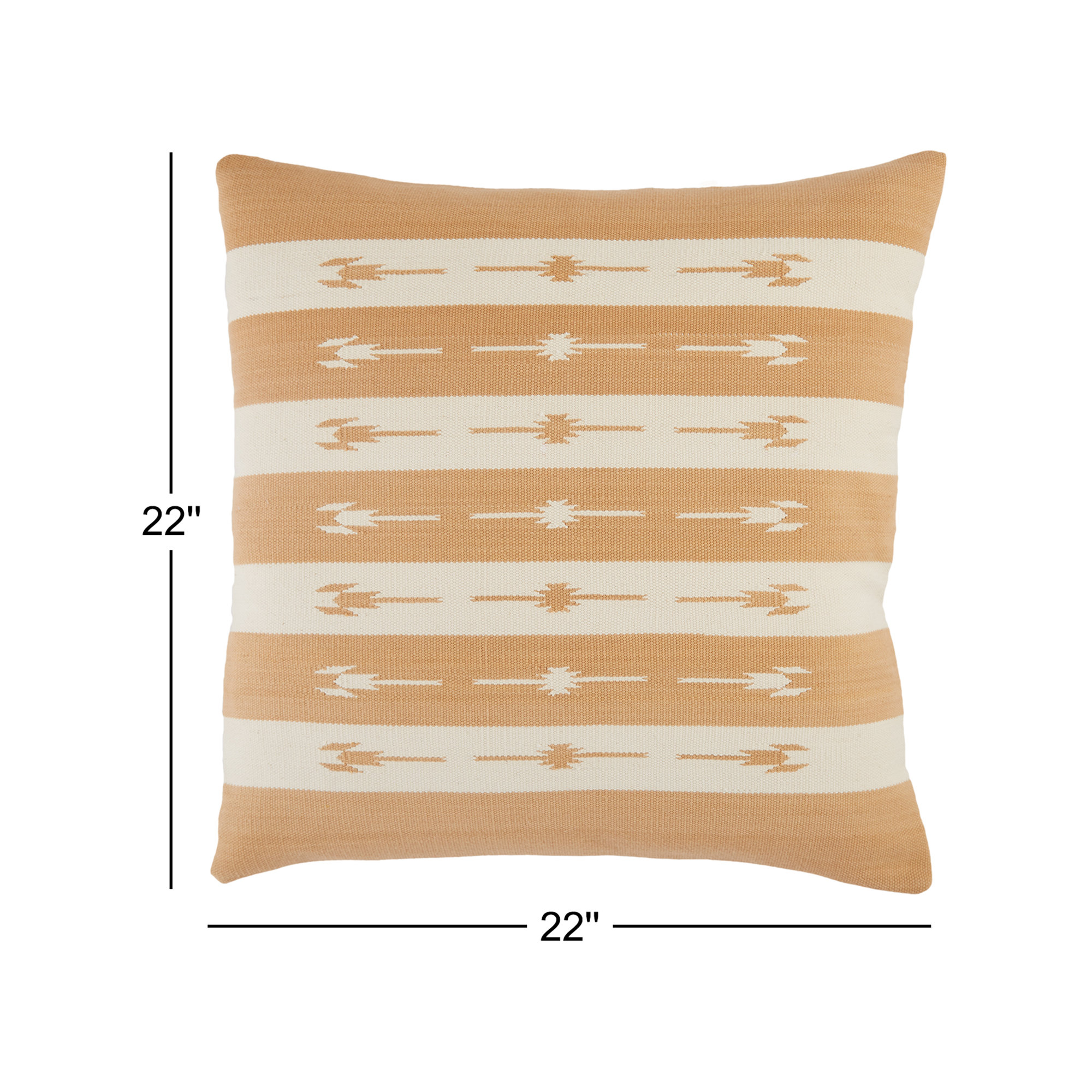 Estela Striped Cotton Throw Pillow, Light Tan/Cream, Pillow Cover Only - No Insert