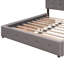Lit plateforme tapissier avec 2 tiroirs et 1 lit gigogne en lin