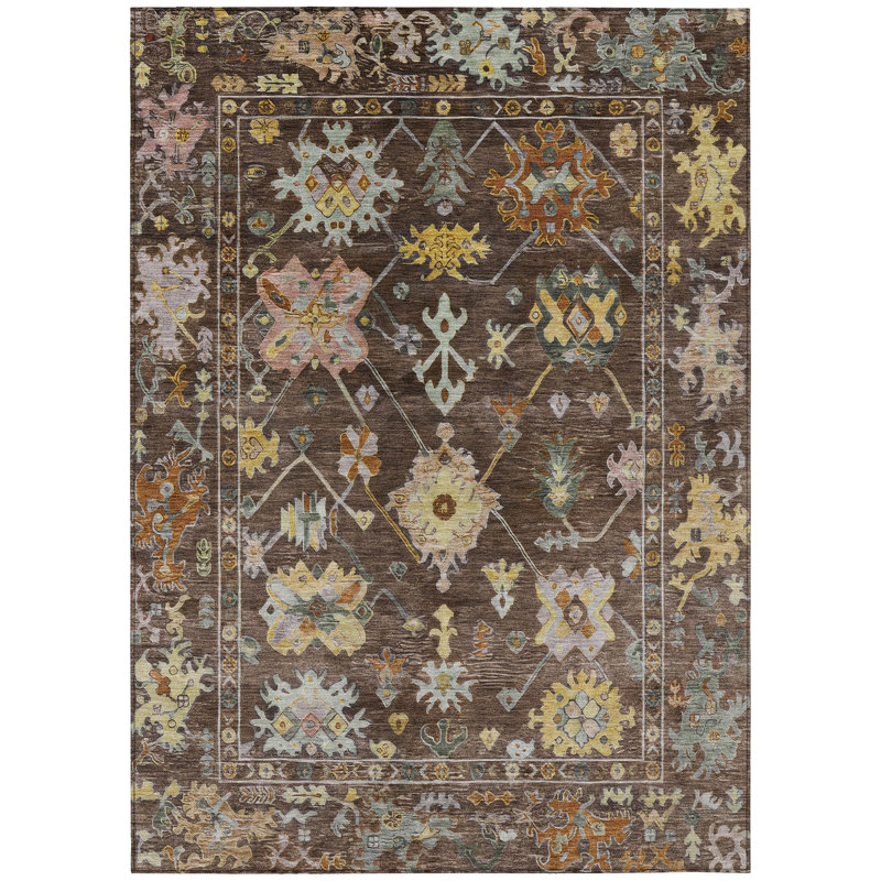 Machine Washable Indoor/Outdoor Leavittsburg ACN2234 Global Rug, Rectangle 10' x 14'