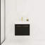 Meuble-lavabo mural 24 po avec lavabo, lavabo en résine à rebords épais, 2 portes à fermeture douce