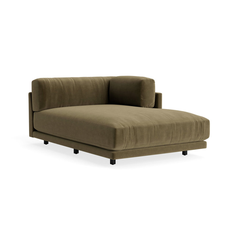 MTO - Sunday Chaise, Moss Velvet, Left