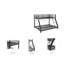 Lit superposé simple en métal pour enfants et adultes, avec barrière de sécurité et échelle, noir