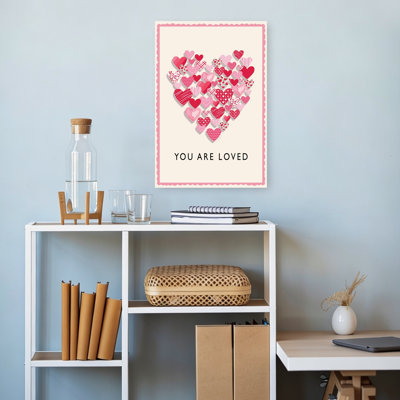 You Are Loved Romantic Whimsical Abstract Wall Art Print 1 Piece Wrapped Canvas Wall Art