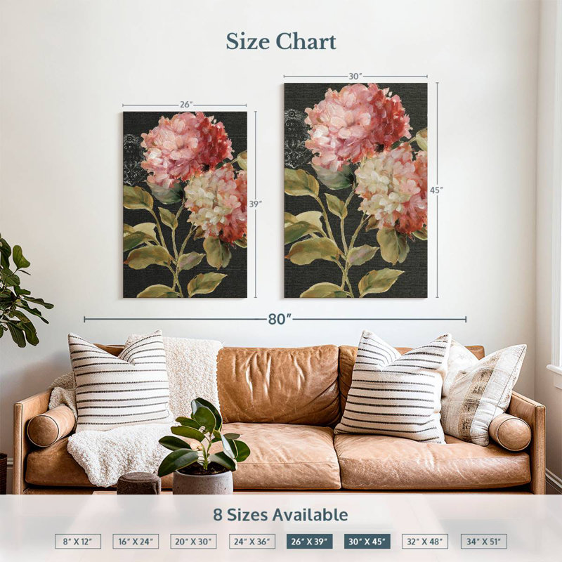 Harnek Harmonious Hydrangeas, 45" H x 30" W