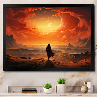 «Lonely Man Walking In Desert III» - art mural désert
