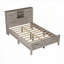 Lit plateforme avec porte de grange coulissante double, lit en bois avec station de charge-1896775479-1896775476