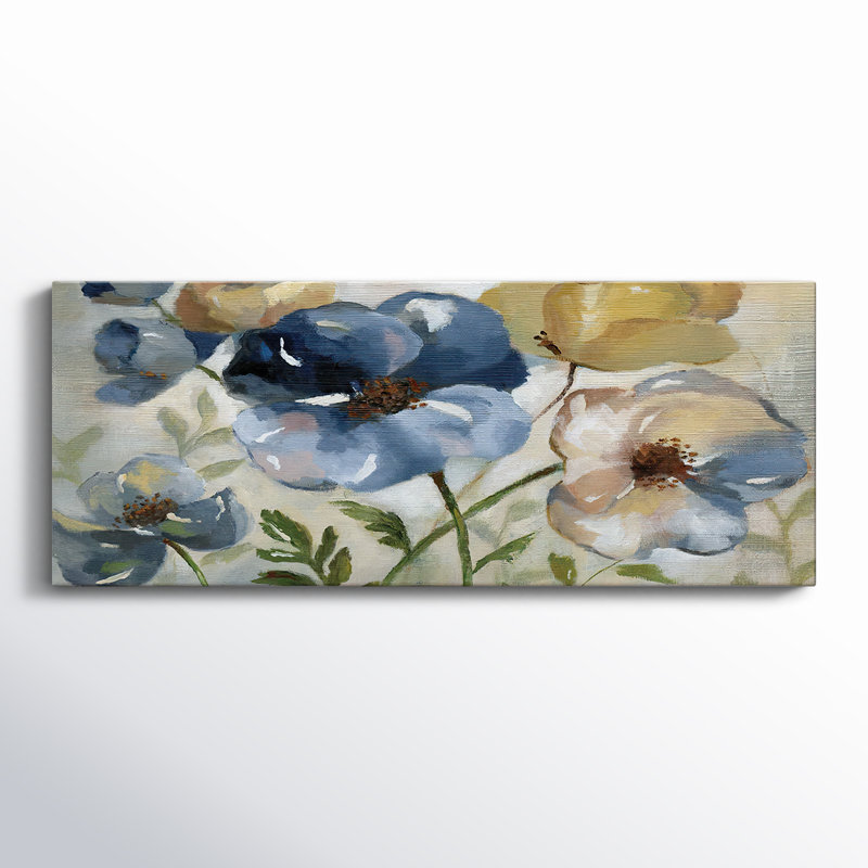 Fleurs d'hiver sur toile, H 12 po x l 30 po x P 1,5 po