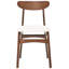 Troulloi 48cm H Fabric Upholstered Slat Back Side Chair in Beige