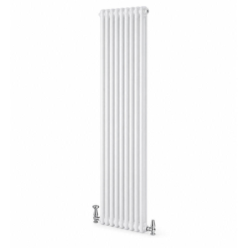 Uxbridge Vertical Traditional Colosseum Radiator, 1800mm H x 380mm W x 100mm D, White