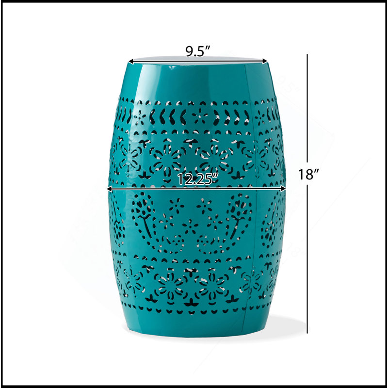 Table d'appoint de patio résistante aux intempéries de 12 po RUBY, parfaite pour l'extérieur et l'intérieur, Sarcelle