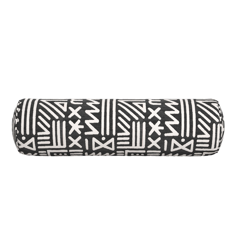 Coussin Montezuma, H 9 po x l 36 po, Noir, noir, noir, noir