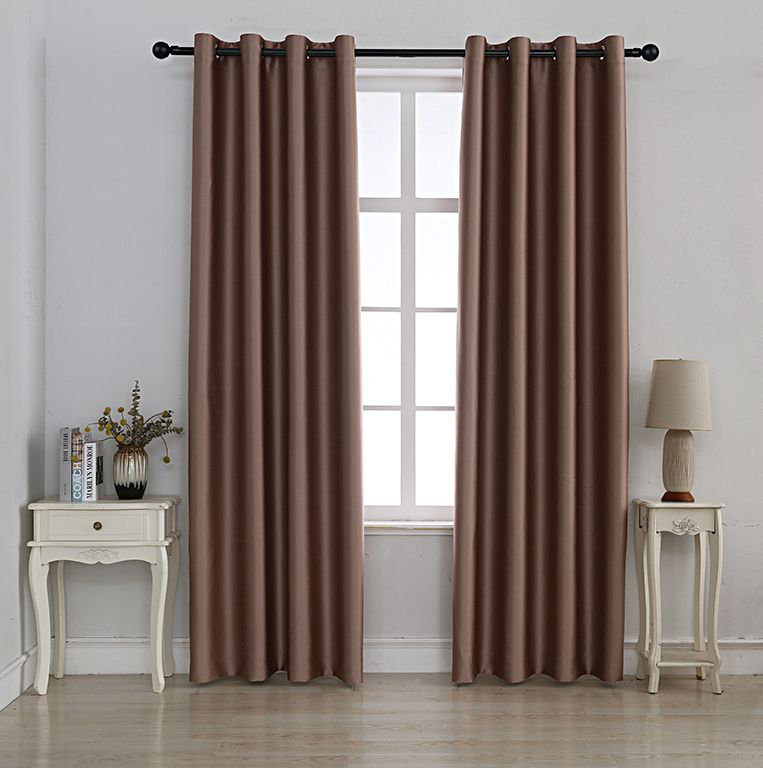 Rideau simple obscurcissant avec œillets Grommet, Brun, L 52 po x L 108 po