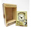 Horloge de table analogique à mouvement de quartz en métal beige