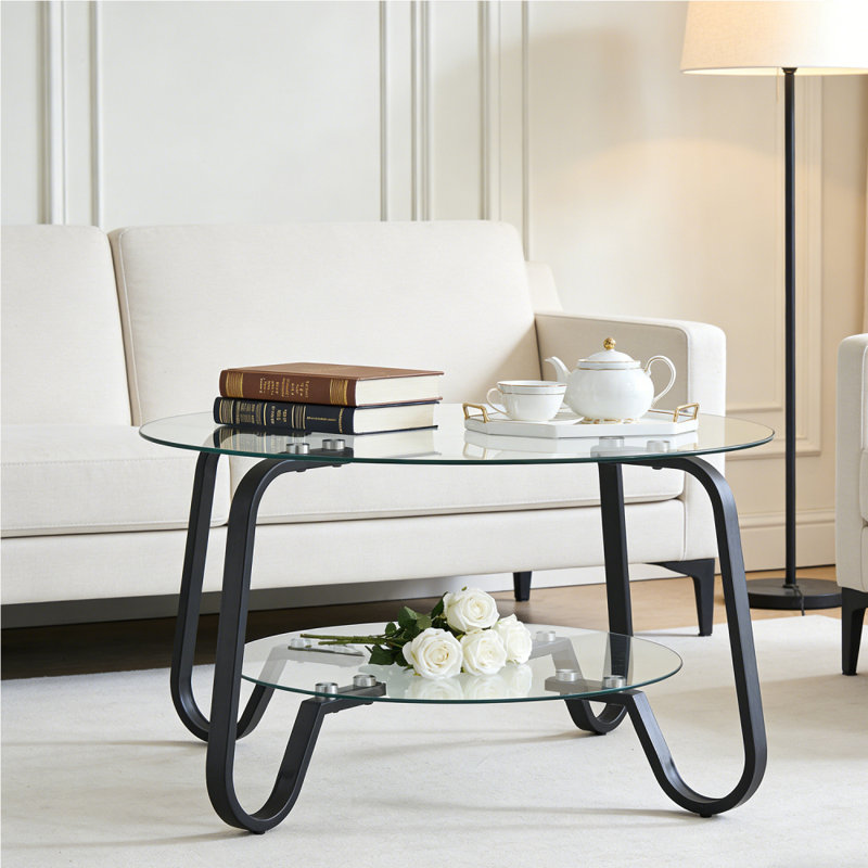 Table basse ronde Modern, Noir