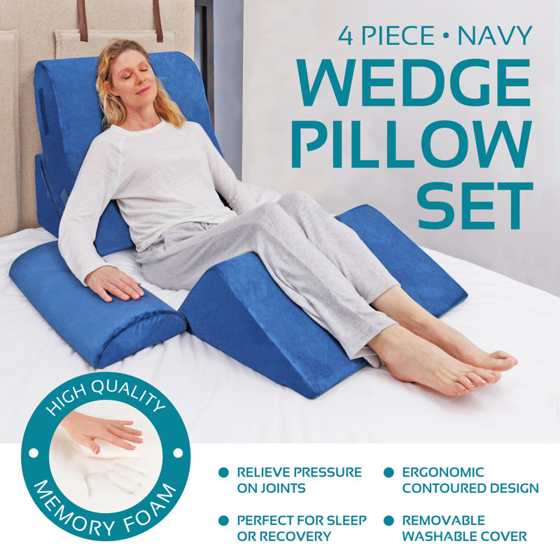 Ensemble de 4 coussins de lit, Bleu marine