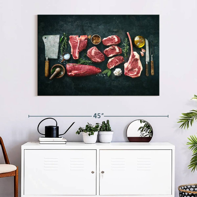 Yarlin Raw Steak Cuts, 26" H x 39" W