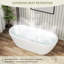 Baignoire de trempage autoportante ovale en acrylique avec drain escamotable et trop-plein 67 po L x 29,5 po-125397150