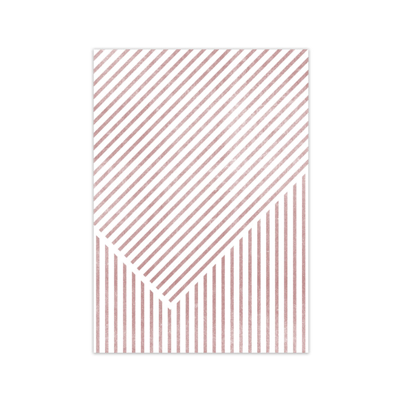 Red Lines Modern Art B - Print, No Frame, 59cm H x 42cm W x 1cm D