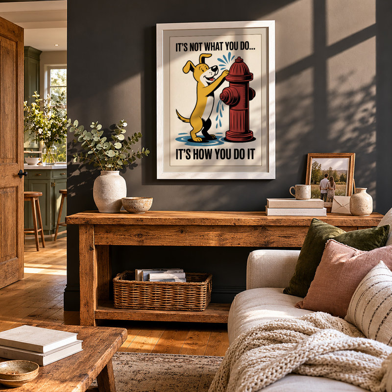 It's How You Do It Retro - Framed Print, A4 - 29.7 x 21.0 cm, White