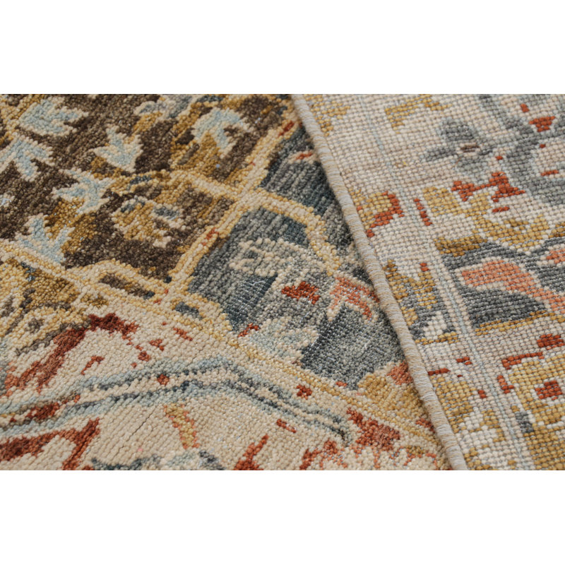 Rug & Kilim’S Modern Block Print Rug With Colorful Geometric Floral Patterns