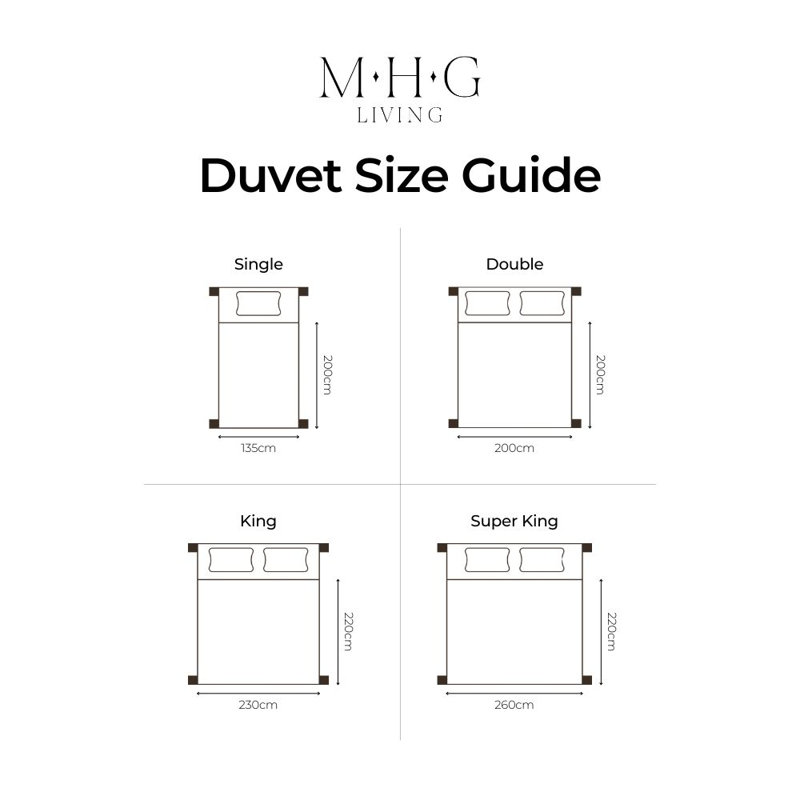 MHG Living 15 Tog Duck Feather & Duvet - Box Stitched Cotton Proof Cover Winter Warm Quilt, Double