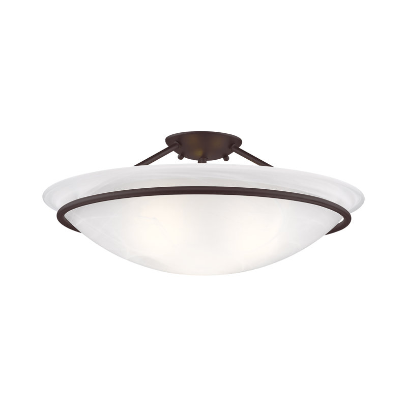 Wilbrecht Glass Semi Flush Mount, Bronze, 7 3/4" H 