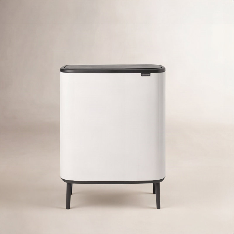 Poubelle à charnière haute de qualité supérieure 16 gallons, Blanc