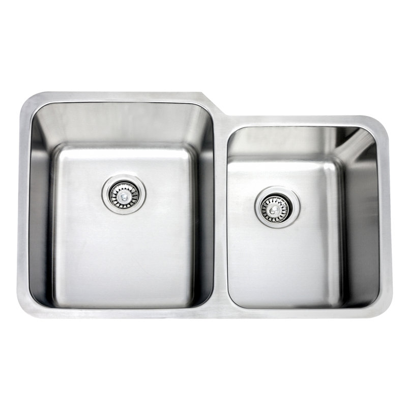 32" L x 21" Double Basin Undermount Kitchen Sink
