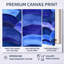 Indigo, art mural abstrait, toile Wave, cercle abstrait vagues en indigo-120617222-120617223