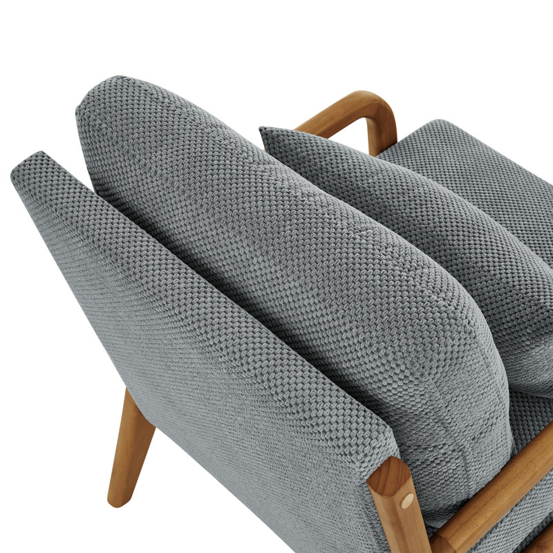 Chaise longue en bois, Gris clair