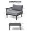 Ensemble de conversation modulaire en aluminium 5 pièces avec coussins de 5,1 po d'épaisseur et table basse, ensemble de terrasse modulaire à assise profonde-128920026