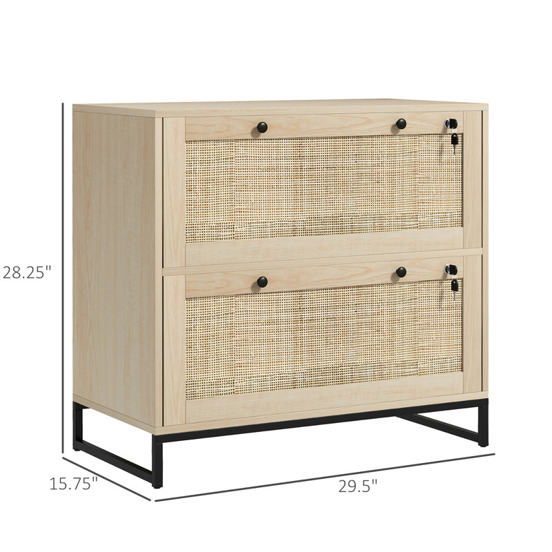 2 Drawer File Box - Locked With Accent Adjustable Hanging Bar For Different Paper Formats Natural Enchanting Cabinet Drawers Vertical Office Organizer Decor, For Various Sizes Appearance