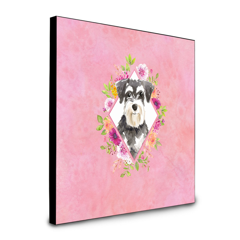 Panneau mural Dollman Flowers, Rose, Schnauzer 3