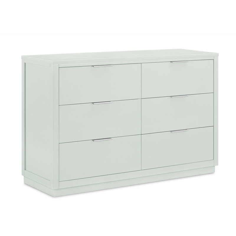 Delta Children Forever 6 Drawer Dresser - Naturals Collection, Green/Silver