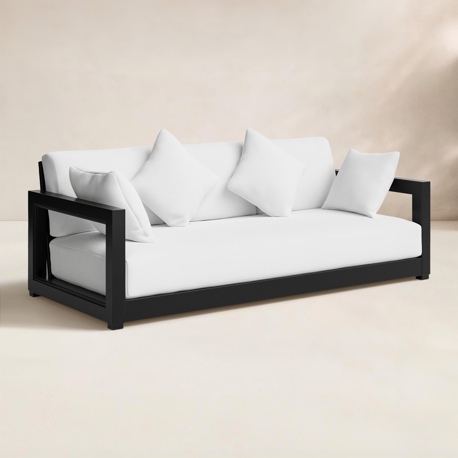 Melrose 76.55" Wide Outdoor Patio Sofa with Cushions