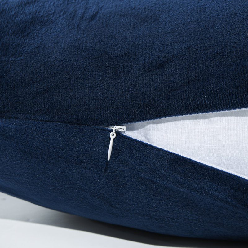 Velvet Zipper Body Pillowcase, Navy Blue