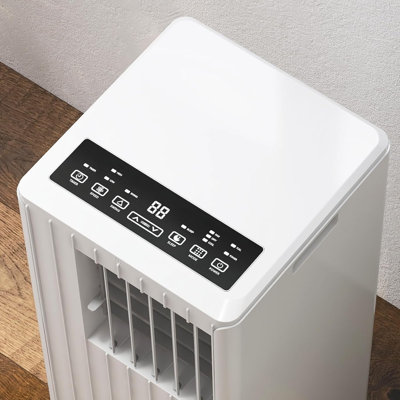 Climatiseur portatif 3-en-1 8 000 BTU, refroidissement, déshumidificateur et ventilateur, climatisation silencieuse avec minuterie 24H et télécommande, unité de climatisation mobile pour les pièces jusqu'à 350 pieds carrés Ft, blanc