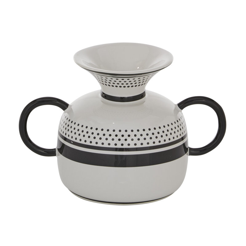 Ensemble de 2 vases de table en céramique 2 po noir / blanc