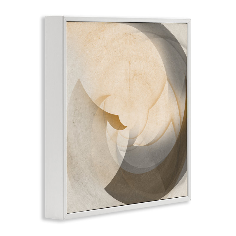 Estampe numérique à forme ombrée, courbe, par Noah Bay, Estampe numérique encadrée blanc bord de mer, H 12 po x l 12 po
