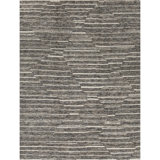 Striped Area Rug in Gray/Ivory