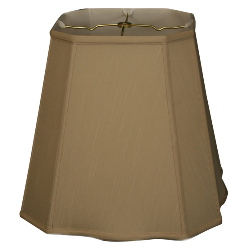Silk Empire Lamp Shade, Beige/Gold, 14" H x 16" W x 16" D