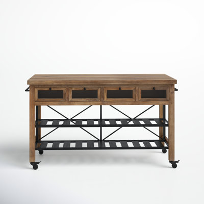 Cadhla Solid Wood Kitchen Island