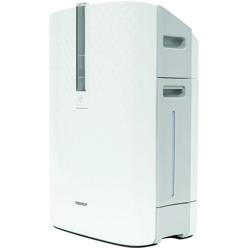 White Mobile Air Purifier with Humidifying Function and True HEPA Filter