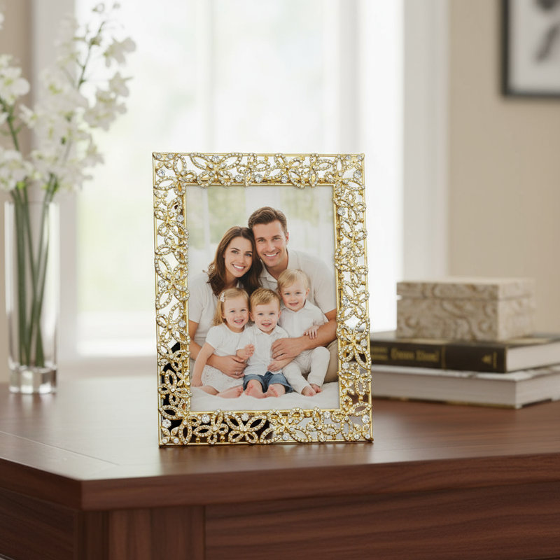 Papillon Metal Picture Frame, 5" W x 7" H, Blue