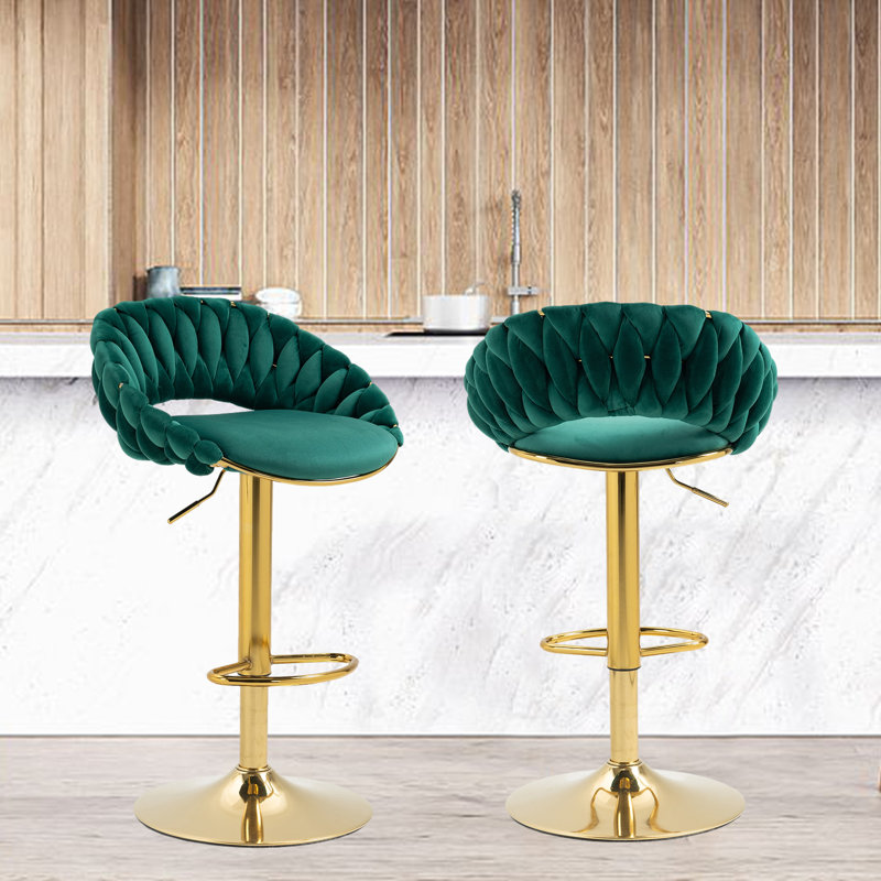 Tabouret de bar pivotant Punak, Émeraude