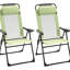 Chaises de terrasse pliantes (2). Assise confortable avec. Dossier réglable. Pour le jardin, la cour arrière, la pelouse. Pliable pour économiser de l'espace. Solide. 264 lb Capacité de chaises de patio de 2 po Fauteuil à dossier en toile